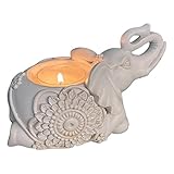 Glücks-Elefantenstatue: Der Votivkerzenhalter übermittelt Ihnen gute Wünsche. Der Elefant symbolisiert im Allgemeinen Kraft, Unbesiegbarkeit, Stärke, Weisheit, Intuition, Glück, Glück und Langlebigkeit. Es ist in einer Elefantenform gestaltet.