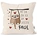 MoonWorks® Funda de cojín con mensaje en alemán "Mit dir Bin ich am liebsten faul Faultier regalo amor amistad San Valentín cumpleaños amigo novia natural talla única