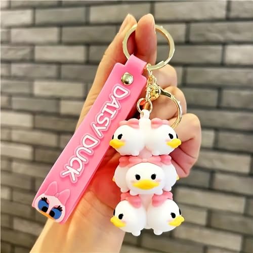 Image of Cute Cartoon Character Silicone 3D Key Chain with Strap Charm & Metal Hook, Merchandise Key Rings Gift for Kids Girls Boys Men & Women