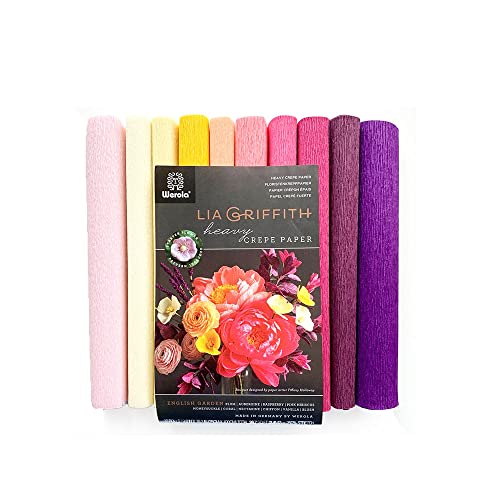 Lia Griffith Crepe Paper Heavy 10in x 39in English Garden Mix 10 Rolls