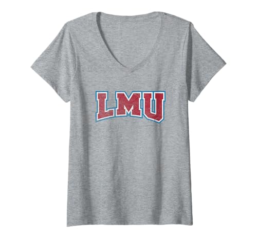 Womens Loyola Marymount University Lions Distressed Primary V-Neck T-Shirt