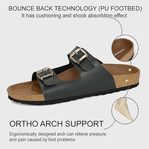 Image of Centrino Women's Berkin-Style Slip-On Sandals | Open Toe Design | Soft PU Footbed | Lightweight & Comfortable | Arch Support | On-Grip Sole | Casual Outdoor Wear (9226)
