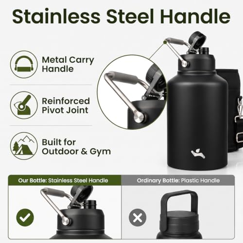 Image of Konokyo 128 oz Insulated Stainless Steel Water Bottle Jug with Handle