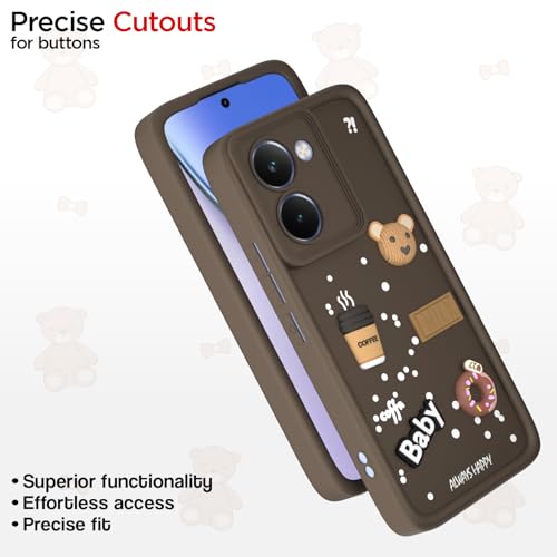 Image of Pikkme Back Cover for Realme P3 Ultra 5G | 3D Cartoon Silicone Case Cute & Fun Full Protective Bumper Cover (Brown)