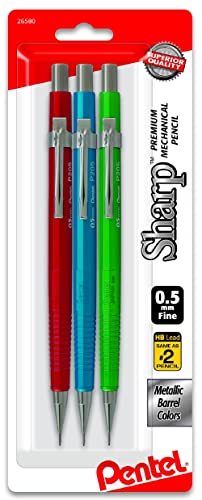 Crayon automatique Pentel Sharp 0.5 mm en lot de 3 coloris assortis