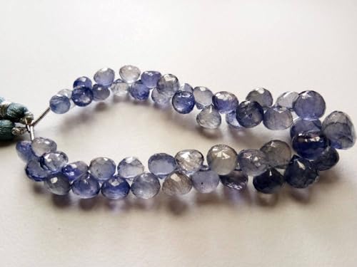 Briolettes d'oignon Iolite haut de gamme taillées main pour joaillerie fine, rang de 3,5" KS5052