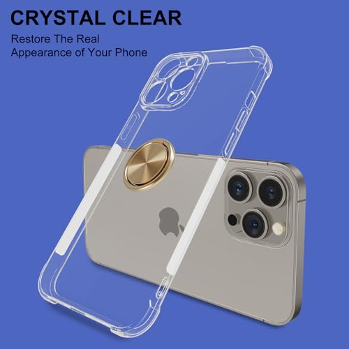 Protégez votre iPhone 15 Pro Max avec cette Coque Antichoc à Bague Dorée