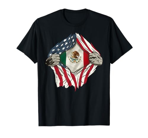American Grown Mexican Roots Tee Funny USA Mexico Flag Love T-Shirt