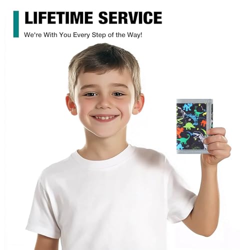 Image of Kids Wallets for Boys & Girls, Dinosaur Wallet for Teens, Toddler & Boys' Magic RFID Nylon & Canvas Wallet with Coin Pocket