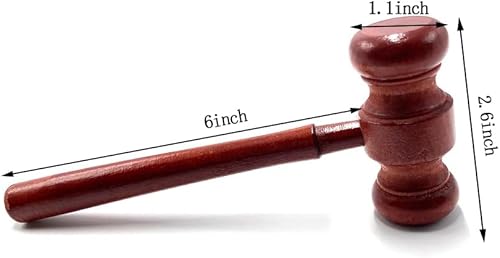 Miniatura 2 de Aliotech Gavel de madera para sala de tribunales, accesorio de disfraz de juez, accesorios de disfraz de justicia, accesorios para Halloween, fiesta