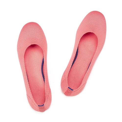 Image of Frank Mully Women's Ballet Flat Shoes Knit Dress Shoes Round Toe Slip On Ballerina Flats for Woman Low Wedge Comfort Soft