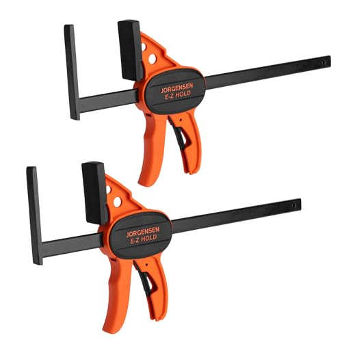 Jorgensen 9 Track Saw Clamps Quick Release Clamp for Woodworking Circular Saw Guide Rail System 150lbs Load Limit 2-7/16 Throat Depth 2 Pack