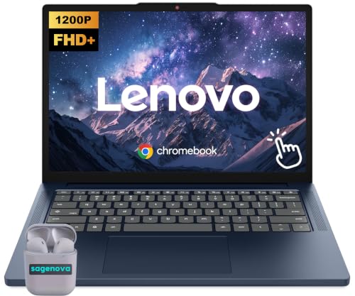 Image of Lenovo IdeaPad Slim 3 Chromebook, 14 inch WUXGA Touchscreen Laptop, 576GB Storage (64GB eMMC+512GB SD Card), MediaTek Kompanio 540 (8-Core), 4GB RAM, Chrome OS, Cosmic Blue