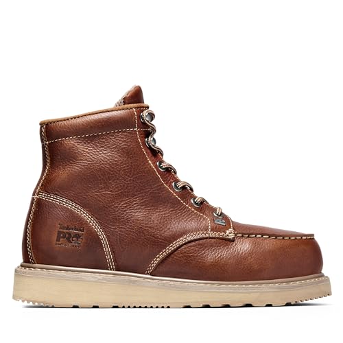 Timberland PRO Timberland PRO Men's Barstow 6 Inch Alloy Safety Toe Industrial Wedge Work Boot, Brown-2024 NEW, 10.5M