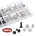 180Pcs Computer Screws Assortment Kit, Black CM and Nickel-Plated Phillips Machine Screws Set with Flat Round Head for PC Case, Motherboard, and Electronic Repairs