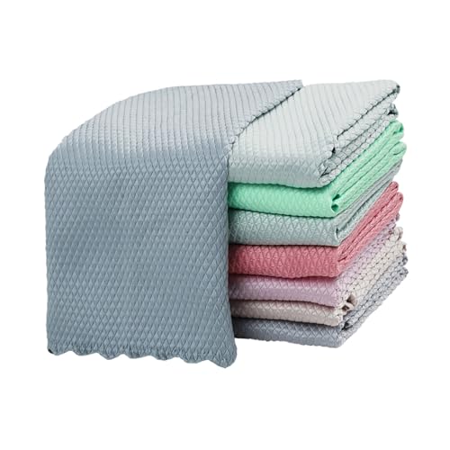 Lurrose 20個 家用吸水マイクロファイバーふきん 多機能キッチンクリーニングクロス 食器拭き用 洗面所や浴室にも対応 混色