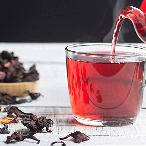 Image of TEAFLOOR 100% Dried Natural Hibiscus Flower Tea 150g (300 cups) || Whole Flower, no small pieces, Brew Hot or Iced ||