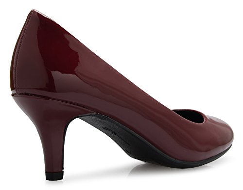 Image of Olivia K Women's Comfort Classic Round Toe Kitten Low Mid Heel Dress Pumps