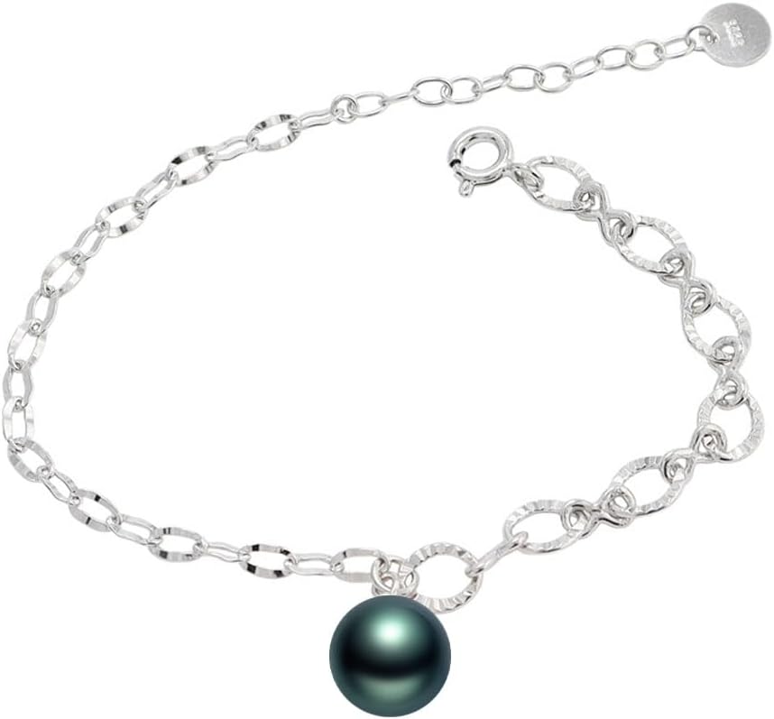 Gifts for Wife Anniversary Bracelet for Women- Tahitian Black Pearl Bracelet Real AAA Quality Handpicked Nature Pearls - Gifts for Mom Girlfriend Her NO11387
