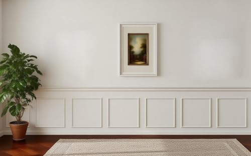 KESHWELL 6 Set Premade Accent Wall Panels, Molding Kit for Interior Wall Decor,Pre-Cut Wainscoting Accent Panels Picture Frame,3D Wall Panels Molding Trim for Home Decor (6 Set,24 X 24 INCH)