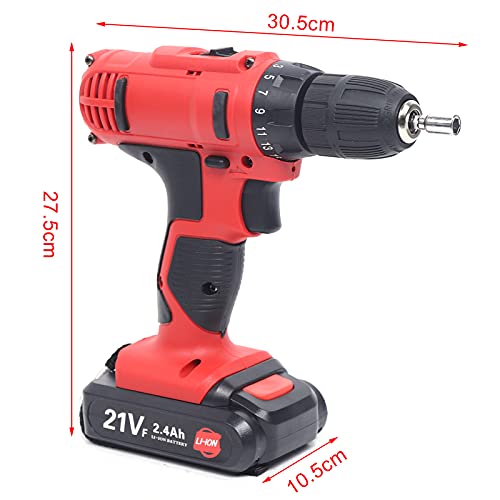 Akkuschrauber Akku Bohrmaschine, 12V Stoßfest Akkuschrauber Set 29-teiliger Bohrer Bitsatz, Staub/Wasserdicht Zweigang… – Bild 7