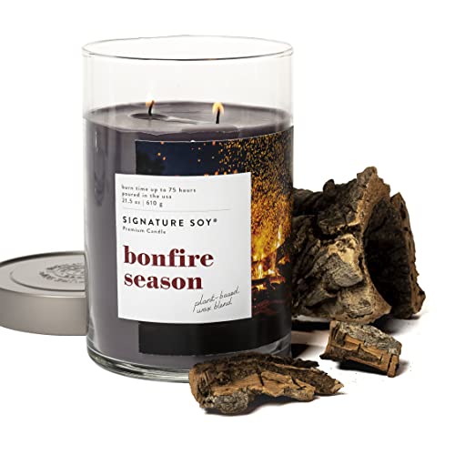 Signature Soy Lidded Bonfire Season Scented Candle, Extra Large Jar #TOP4