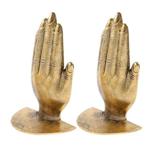 Milisten Sujetalibros Decorativo de Hierro en Color Dorado Antiguo, Soporte Multifunción para Libros y Documentos, Accesorio para Estantes de Oficina y Hogar, 1 Par