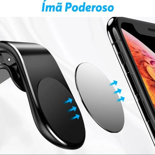 Suporte Veicular Magnético Universal com Ímã Neodímio para Celular – Saída de Ar, Fixação Segura, Co