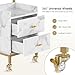 BarberPub Rolling Salon Cart with Storage Drawers, Barber Trolley with Metal Tool Holder & Basket, Beauty Salon Equipment for Hair Stylist 2084 (White)