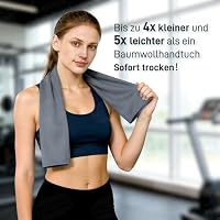 HENMI Mikrofaser Handtuch Grau 40x80 cm, Schnelltrocknend Handtücher – Ansicht 3