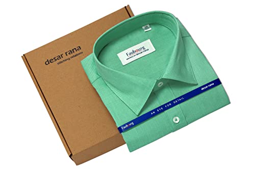 Image of Faubourg Cotton Blend 5377-5382 Men's Solid Plain Full Long Sleeve Slim Fit Formal Shirt