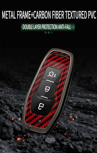 Coque de clé en métal Ford Explorer look carbone protection luxe 3 boutons - 4