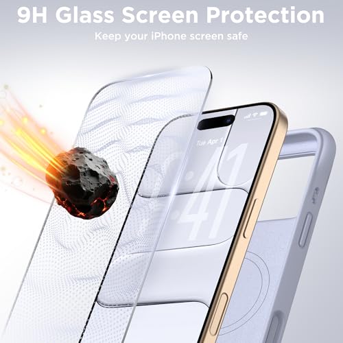 HSAOHD Magnetic for iPhone 17 Pro Case 6.3", Compatible with MagSafe, [Integrated Silicone Camera Control Cover] [Screen Protector], 2X MIL-STD Drop Protection Case for iPhone 17 Pro, Light Purple by HSAOHD - Used condition - Image 9