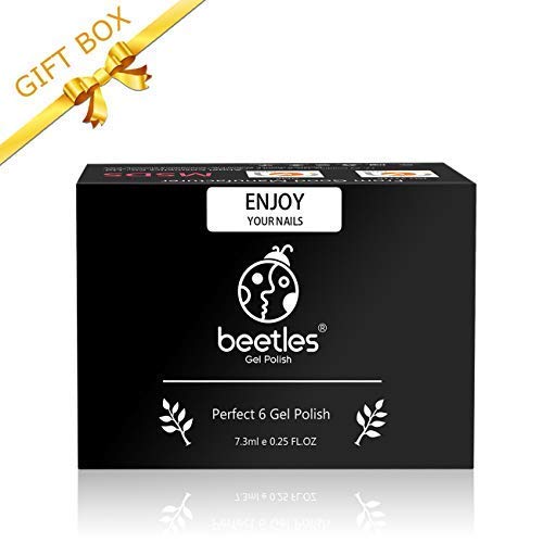 Beetles Gel Nail Polish Set, Witches Brew Kit Black Glitter Purple Green Yellow Kit, Soak Off UV Nail Lamp LED Cured, 7.3ml Each Bottle for Nail Art Design