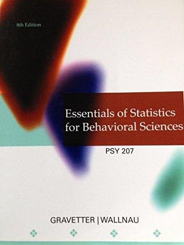 Essentials of Statistics for Behavioral Sciences 1285886542 Book Cover
