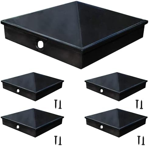 WeatherPRO Black 4x4 Fence Post Caps (3.5”) 4 Pack, Never Have to Replace These Premium Post Caps Made with Solid Aluminum. Powder Coating Never Fades, Sold by U.S. Company.