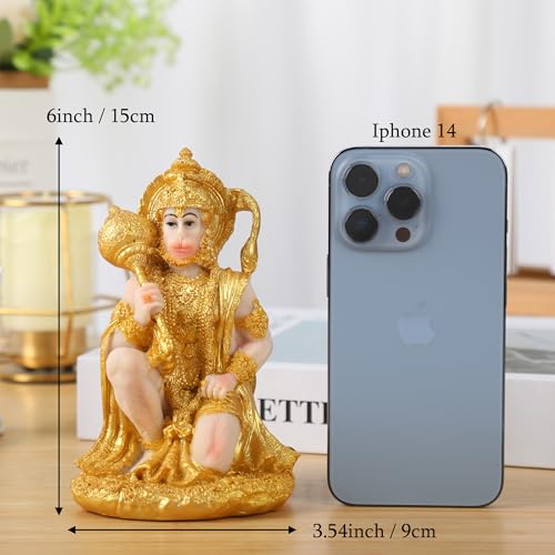 Estatua de Hanuman de 6 pulgadas en resina miniatura 7