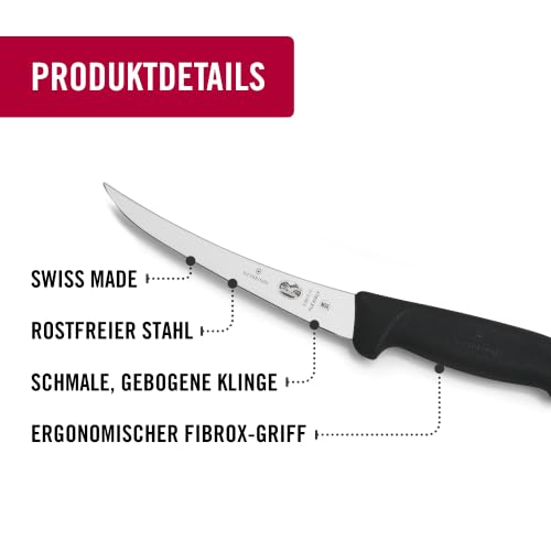 Victorinox Fibrox Ausbeinmesser, Scharfes Küchenmesser für Fleisch und Fisch, 15 cm, Gebogene Klinge, Flexibel, HACCP geeignet, Rutschfest… – Ansicht 5