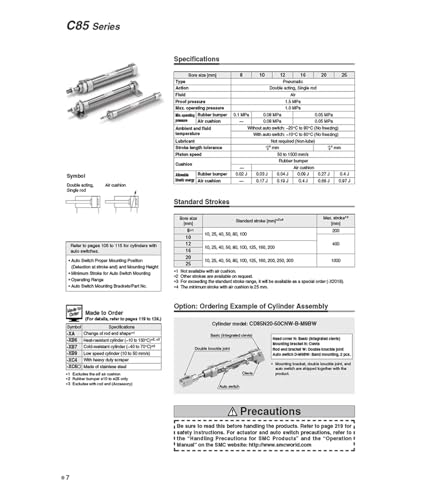 Vérin pneumatique double effet CD85N haute précision en acier inoxydable - 5