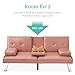 Best Choice Products Faux Leather Upholstered Modern Convertible Futon, Adjustable Folding Sofa Bed, Guest Bed w/Removable Armrests - Pink