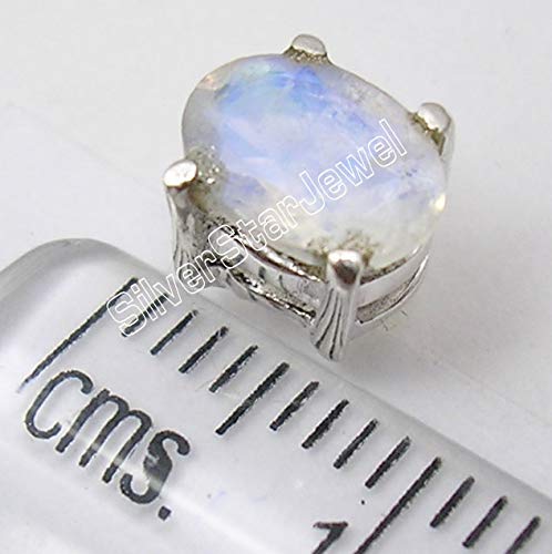 Sterling Silver Authentic Rainbow Moonstone tcw 2.0 Earrings 0.3"3
