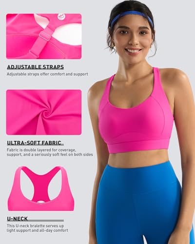 Image of RUNNING GIRL Adjustable Straps High Impact Sports Bra for Women,High Support Workout Sports Bras with Sewn in Pads