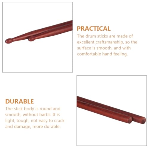 Baquetas profesionales Toyvian, 1 par, de madera, para práctica versátil, conciertos y diseño suave para comodidad y durabilidad miniatura 3