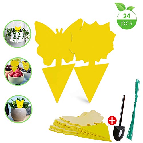 VIVIK Dual-Sided Yellow Sticky Traps (24 pcs),Fruit Fly Trap for Indoor/Outdoor Use,Gnat Trap
