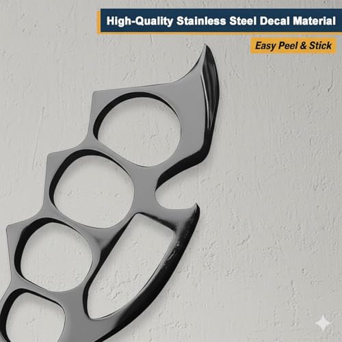 Image of Knuckle Wall Decal Sticker | 3D Metal Design for Home Wall Decoration, Car Door, Bike & Laptop | Self Adhesive, Rustproof, Durable