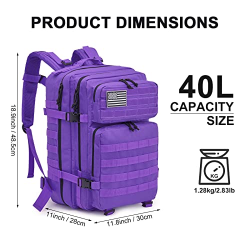 G4Free 40L Military Tactical Backpack 3 Day Assault Survival Molle Pack Bug Out Bag Fishing Backpack Rucksack #TOP1