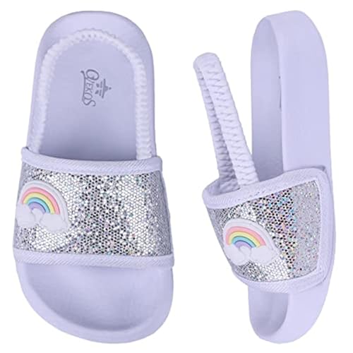 Dream QuanZhou Pantoufles de Plage Filles Été Confortable Claquette de Piscine Enfant Bain Pantoufles de Douche Antidérapant Sandales 26 Blanc