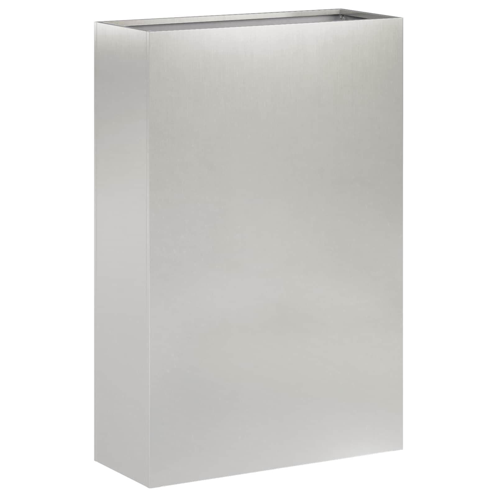 vidaXL Garden Planter Silver 50 x 20 x 75 cm Stainless Steel, Modern Garden and Terrace Planter, Rectangular, Weather Resistant, Outdoor Decorative for Flowers and Plants