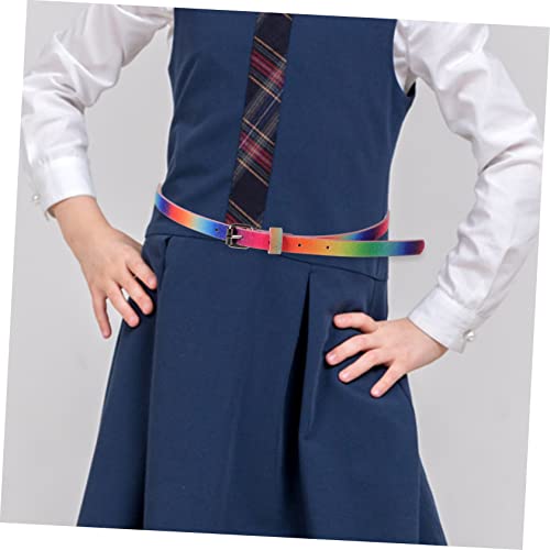 4pcs Boy Girl Fashion Belts Pu Leather Straps for Girls Rainbow Glitter Colors for Jeans Dresses and School Uniforms4