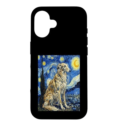 Borzoi Dog van Gogh ������A�[�g�f�U�C�� �X�}�z�P�[�X iPhone 16 �p